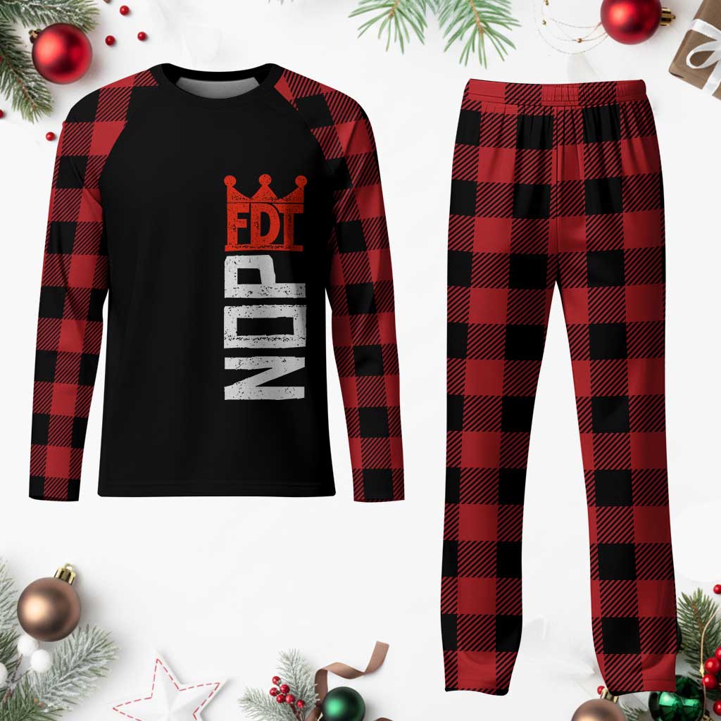 No Kings Protest Nope Funny Political Satire Plaid Pajama Set TS11 Buffalo Plaid Print Your Wear