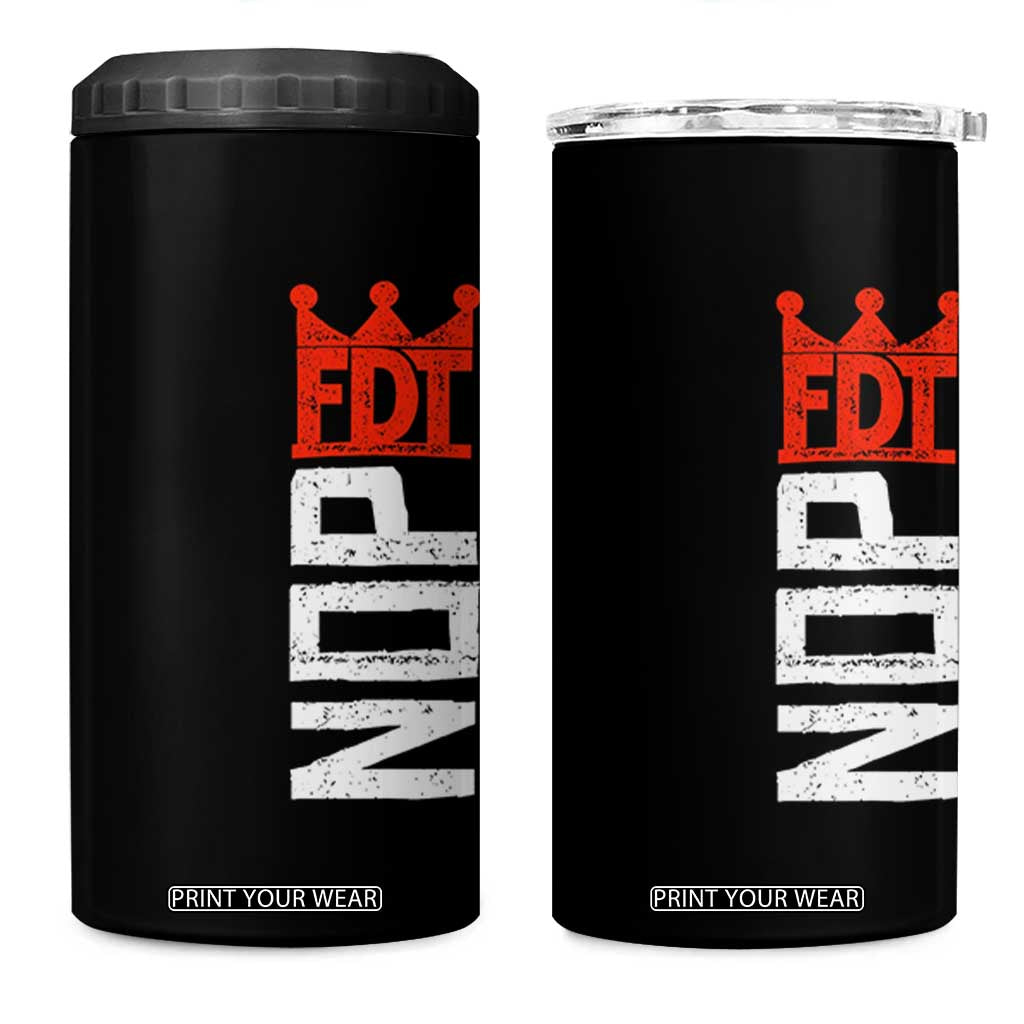 No Kings Protest Nope Funny Political Satire 4 in 1 Can Cooler Tumbler TS11 One Size: 16 oz Black Print Your Wear