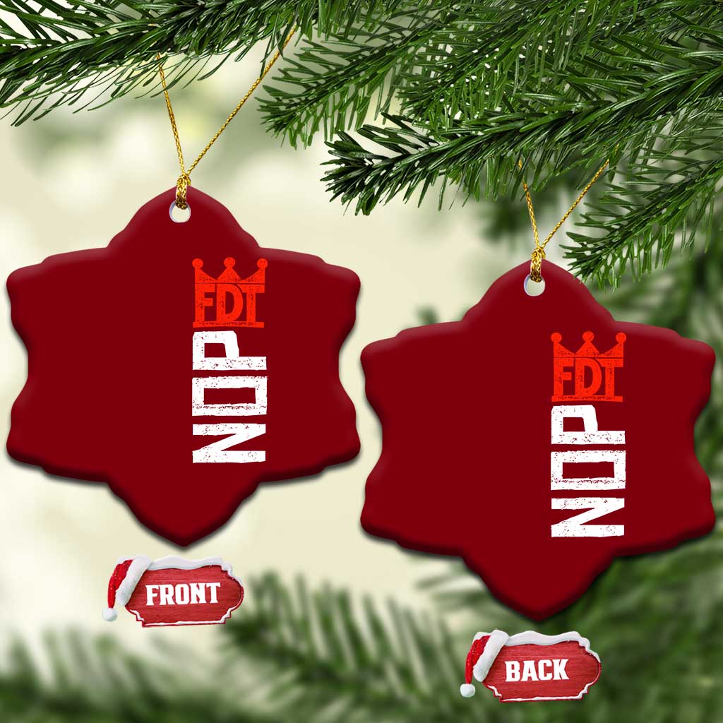No Kings Protest Nope Funny Political Satire Ceramic Ornament TS11 Print Your Wear