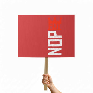 No Kings Protest Nope Funny Political Satire Protest Sign TS11 Horizontal 18" × 24" Red Print Your Wear