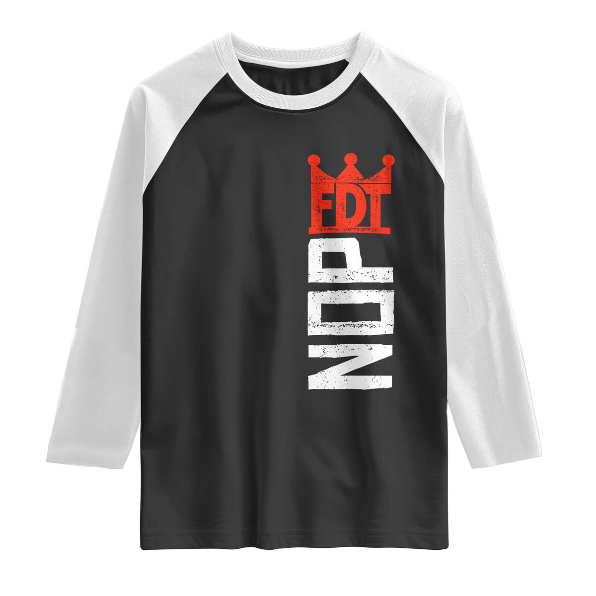 No Kings Protest Nope Funny Political Satire Raglan Shirt TS11 Black White Print Your Wear