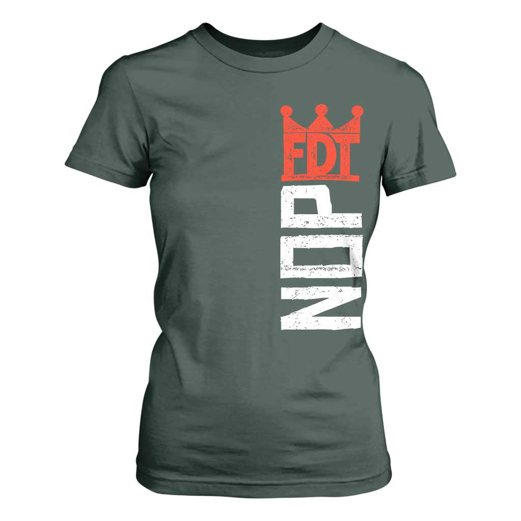 No Kings Protest Nope Funny Political Satire T Shirt For Women TS11 Dark Forest Green Print Your Wear