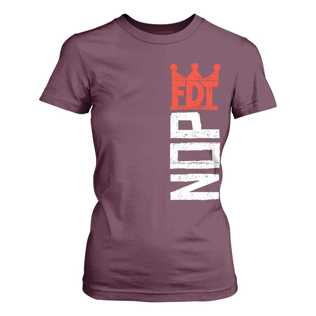No Kings Protest Nope Funny Political Satire T Shirt For Women TS11 Maroon Print Your Wear