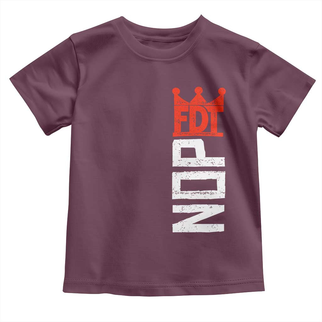 No Kings Protest Nope Funny Political Satire Toddler T Shirt TS11 Maroon Print Your Wear