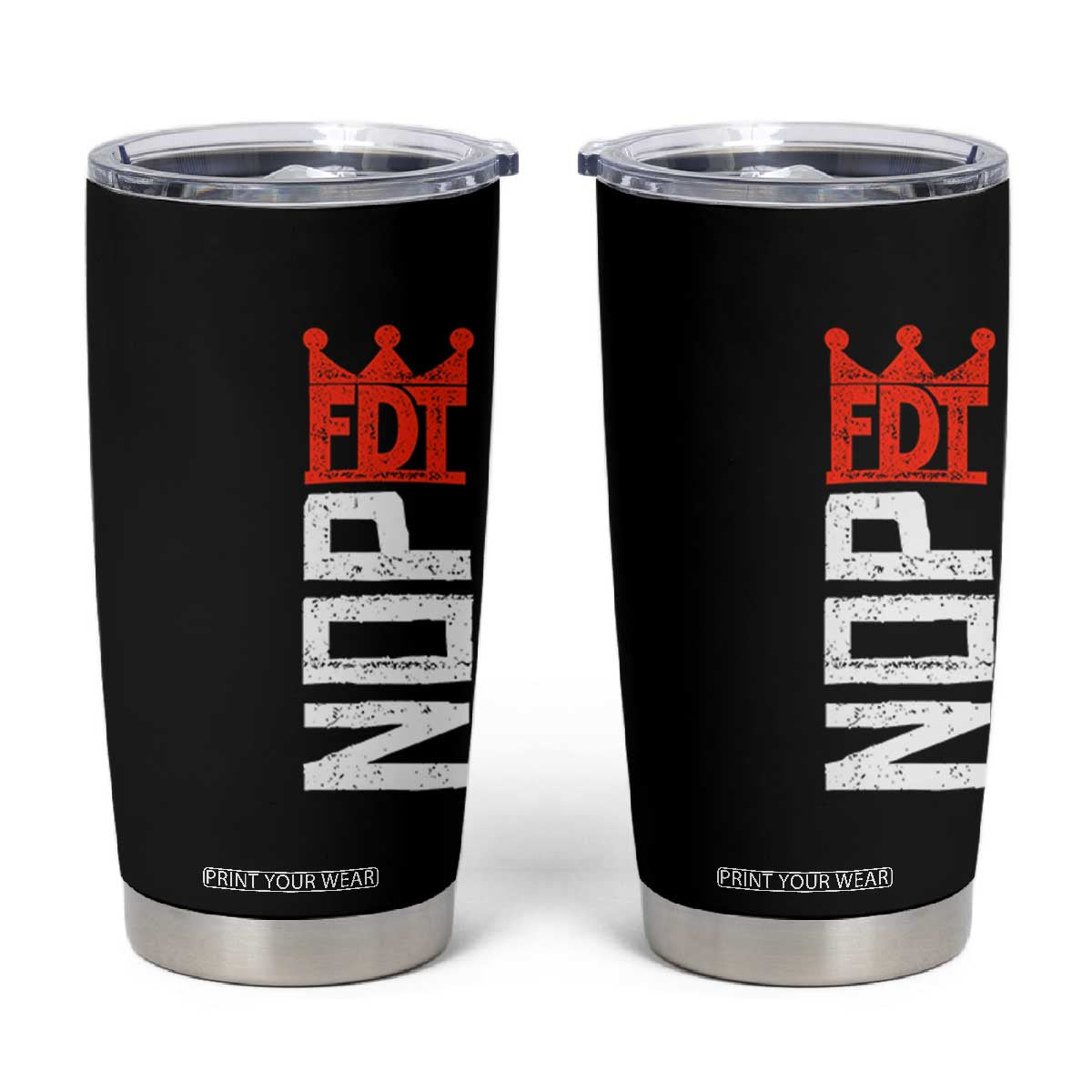 No Kings Protest Nope Funny Political Satire Tumbler Cup TS11 Black Print Your Wear