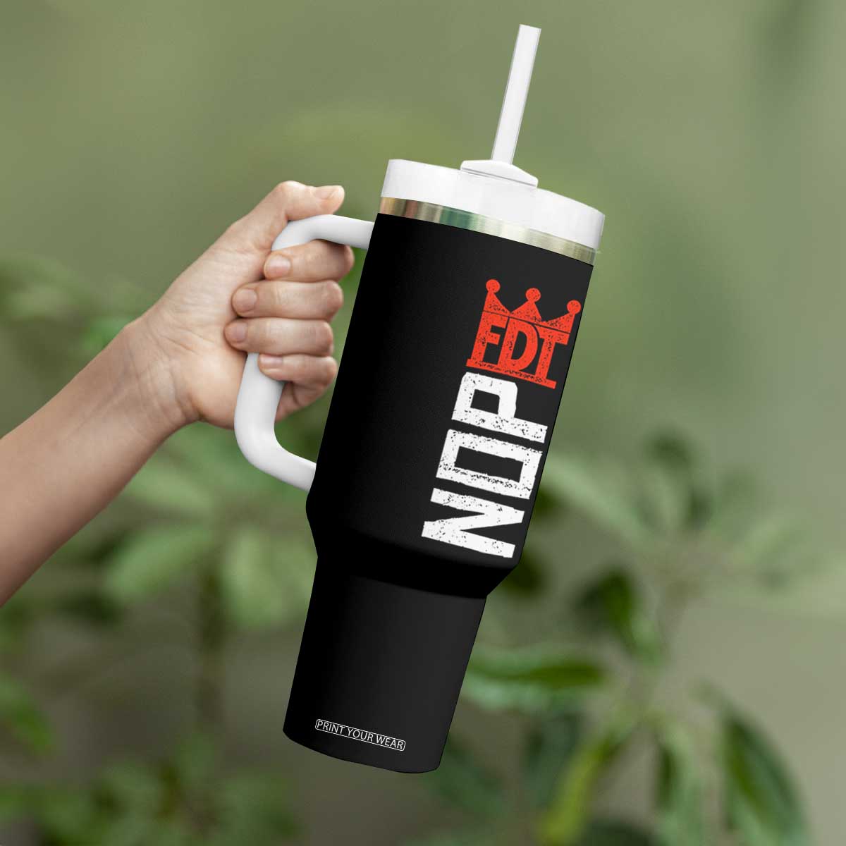 No Kings Protest Nope Funny Political Satire Tumbler With Handle TS11 Print Your Wear