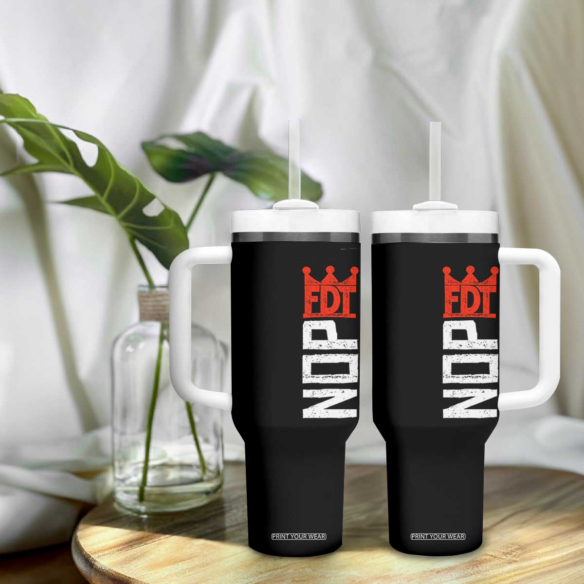 No Kings Protest Nope Funny Political Satire Tumbler With Handle TS11 Print Your Wear