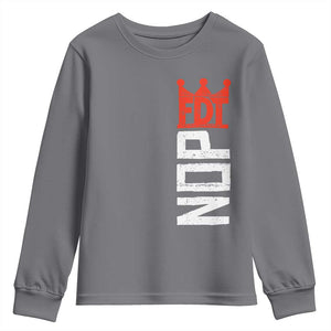 No Kings Protest Nope Funny Political Satire Youth Sweatshirt TS11 Charcoal Print Your Wear
