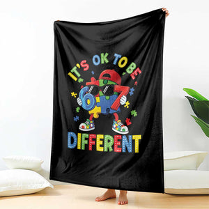 Six Seven Autism Awareness Throw Blanket It Is Ok To Be Different 67 Meme Puzzle TS11 Print Your Wear