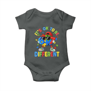 Six Seven Autism Awareness Baby Onesie It Is Ok To Be Different 67 Meme Puzzle TS11 Dark Heather Print Your Wear