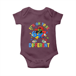 Six Seven Autism Awareness Baby Onesie It Is Ok To Be Different 67 Meme Puzzle TS11 Maroon Print Your Wear