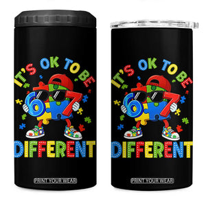 Six Seven Autism Awareness 4 in 1 Can Cooler Tumbler It Is Ok To Be Different 67 Meme Puzzle TS11 One Size: 16 oz Black Print Your Wear