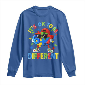 Six Seven Autism Awareness Long Sleeve Shirt It Is Ok To Be Different 67 Meme Puzzle TS11 Royal Blue Print Your Wear