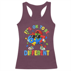 Six Seven Autism Awareness Racerback Tank Top It Is Ok To Be Different 67 Meme Puzzle TS11 Maroon Print Your Wear