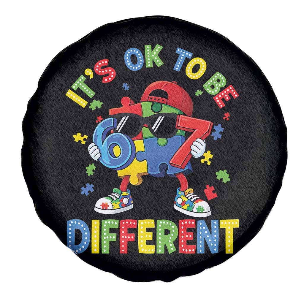 Six Seven Autism Awareness Spare Tire Cover It Is Ok To Be Different 67 Meme Puzzle TS11 Print Your Wear