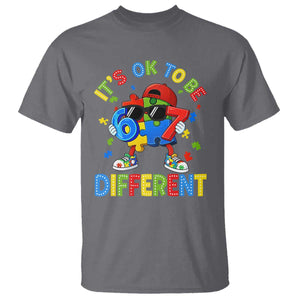Six Seven Autism Awareness T Shirt It Is Ok To Be Different 67 Meme Puzzle TS11 Charcoal Print Your Wear