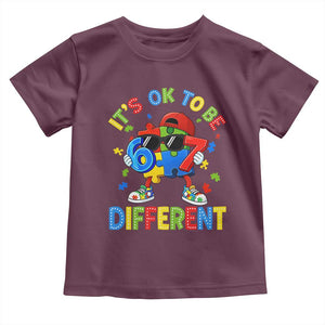 Six Seven Autism Awareness Toddler T Shirt It Is Ok To Be Different 67 Meme Puzzle TS11 Maroon Print Your Wear