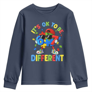 Six Seven Autism Awareness Youth Sweatshirt It Is Ok To Be Different 67 Meme Puzzle TS11 Navy Print Your Wear