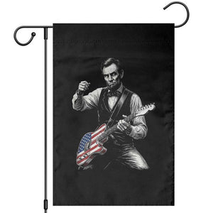 Abraham Lincoln Playing Guitar Vintage American Flag Garden Flag TS11 Black Print Your Wear