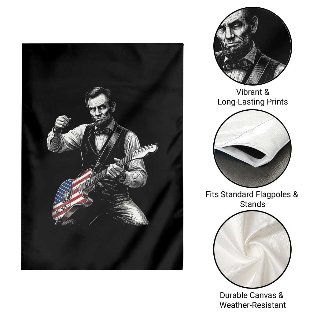 Abraham Lincoln Playing Guitar Vintage American Flag Garden Flag TS11 Print Your Wear