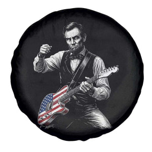 Abraham Lincoln Playing Guitar Vintage American Flag Spare Tire Cover TS11 Print Your Wear
