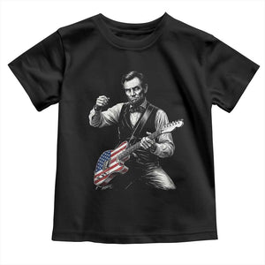 Abraham Lincoln Playing Guitar Vintage American Flag Toddler T Shirt TS11 Black Print Your Wear