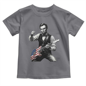 Abraham Lincoln Playing Guitar Vintage American Flag Toddler T Shirt TS11 Charcoal Print Your Wear