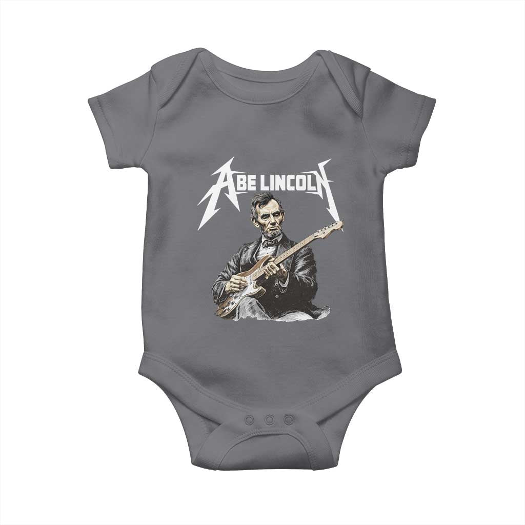 Abe Lincoln Playing Electric Guitar Rocker Baby Onesie TS11 Charcoal Print Your Wear