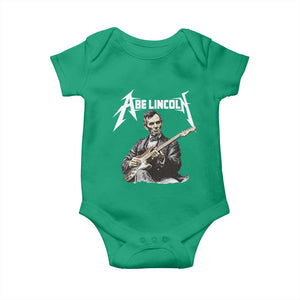 Abe Lincoln Playing Electric Guitar Rocker Baby Onesie TS11 Irish Green Print Your Wear