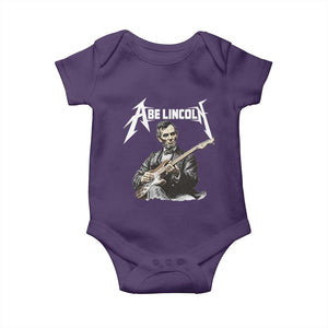 Abe Lincoln Playing Electric Guitar Rocker Baby Onesie TS11 Purple Print Your Wear