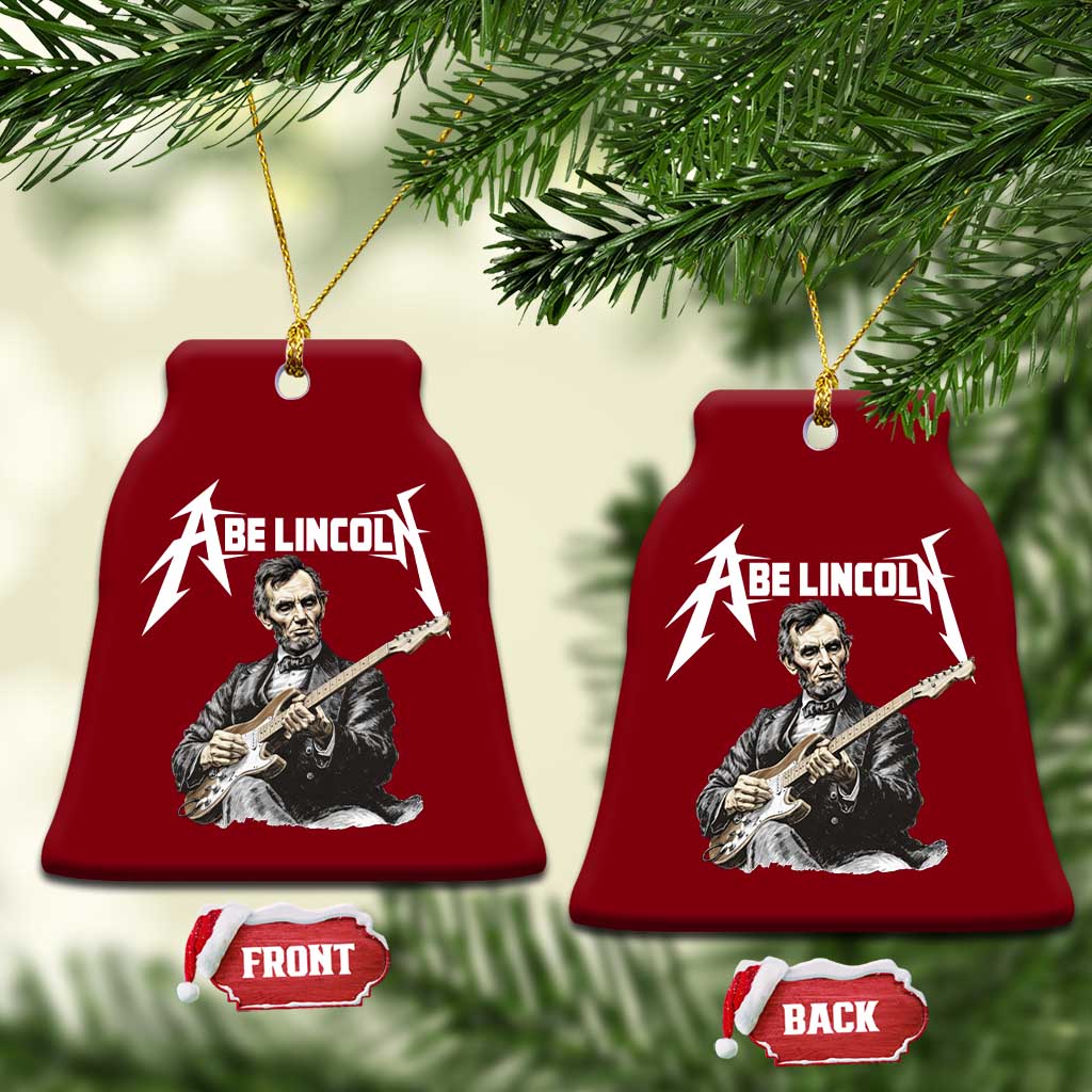 Abe Lincoln Playing Electric Guitar Rocker Ceramic Ornament TS11 Print Your Wear