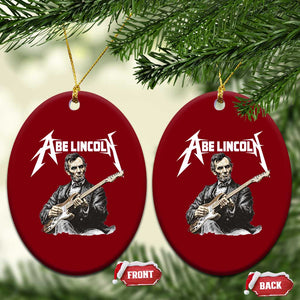 Abe Lincoln Playing Electric Guitar Rocker Ceramic Ornament TS11 Print Your Wear