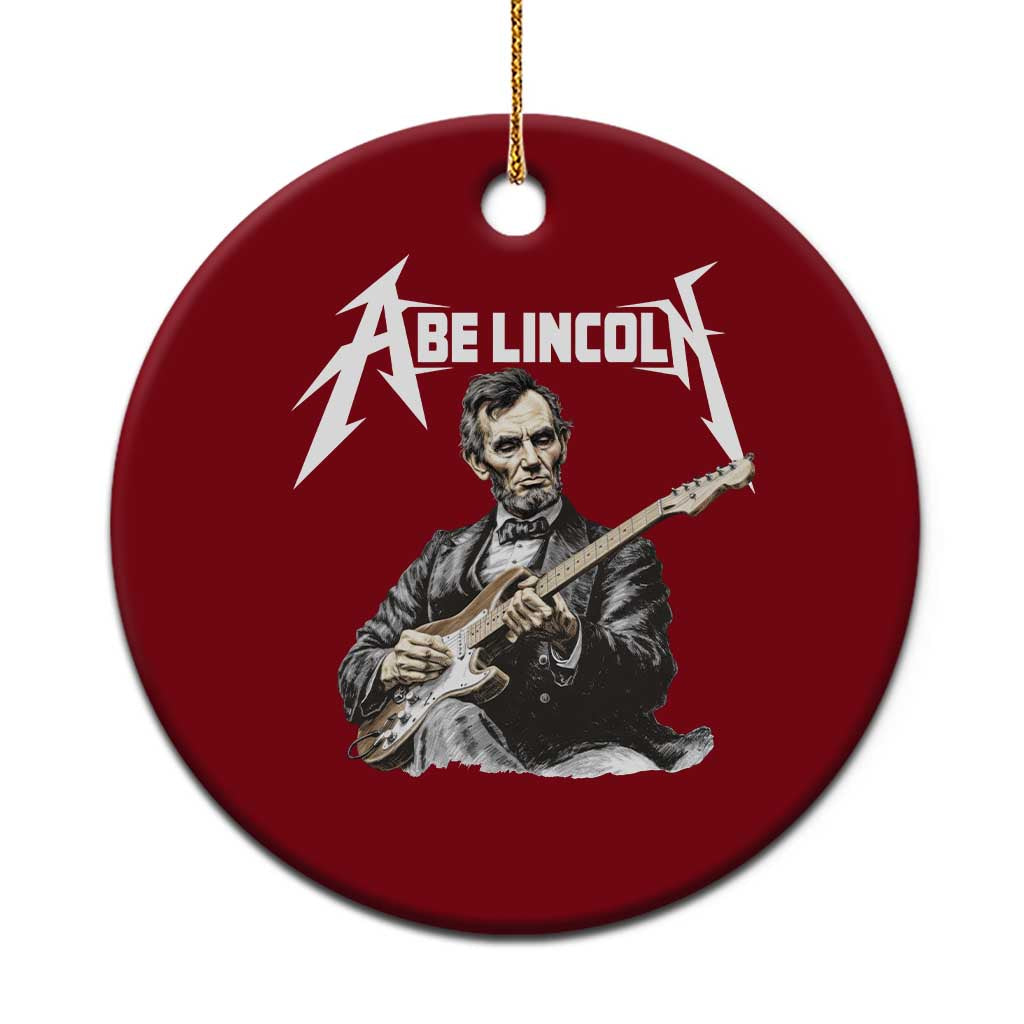 Abe Lincoln Playing Electric Guitar Rocker Ceramic Ornament TS11 1pc Red Print Your Wear