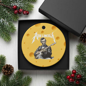 Abe Lincoln Playing Electric Guitar Rocker Ceramic Ornament TS11 1pc Yellow Cheese Print Your Wear