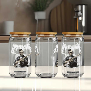 Abe Lincoln Playing Electric Guitar Rocker Glass Can TS11 Print Your Wear