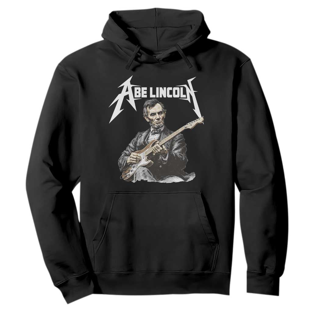 Abe Lincoln Playing Electric Guitar Rocker Hoodie TS11 Black Print Your Wear