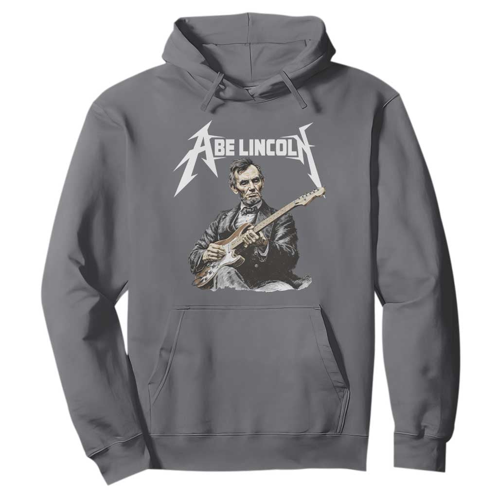 Abe Lincoln Playing Electric Guitar Rocker Hoodie TS11 Charcoal Print Your Wear