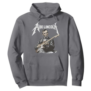 Abe Lincoln Playing Electric Guitar Rocker Hoodie TS11 Charcoal Print Your Wear