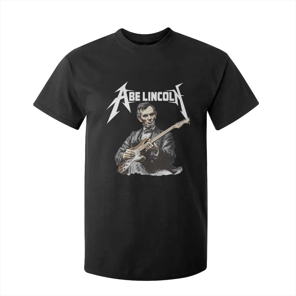 Abe Lincoln Playing Electric Guitar Rocker T Shirt For Kid TS11 Black Print Your Wear