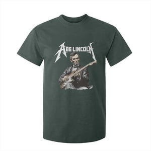 Abe Lincoln Playing Electric Guitar Rocker T Shirt For Kid TS11 Dark Forest Green Print Your Wear