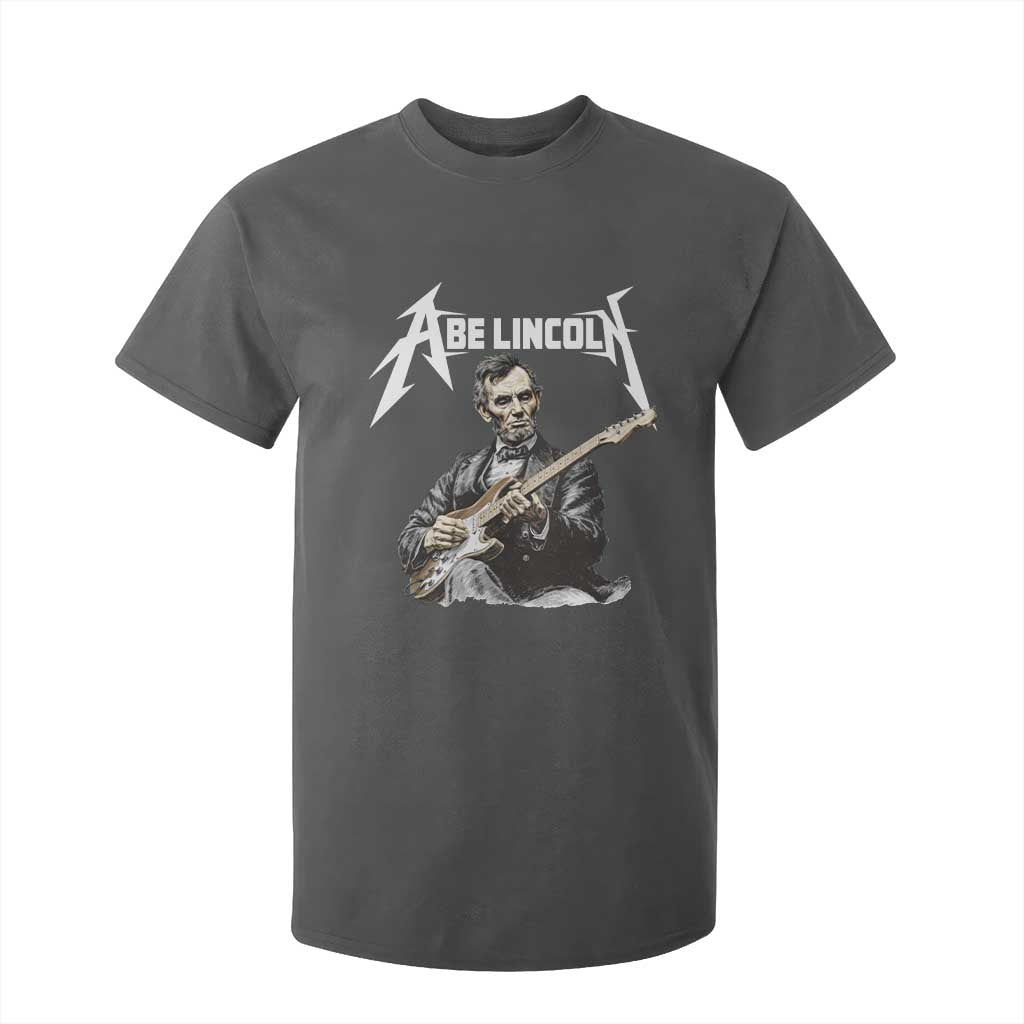 Abe Lincoln Playing Electric Guitar Rocker T Shirt For Kid TS11 Dark Heather Print Your Wear