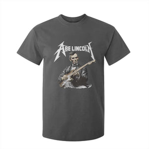Abe Lincoln Playing Electric Guitar Rocker T Shirt For Kid TS11 Dark Heather Print Your Wear