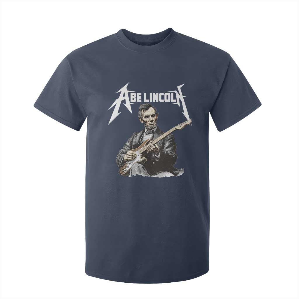 Abe Lincoln Playing Electric Guitar Rocker T Shirt For Kid TS11 Navy Print Your Wear