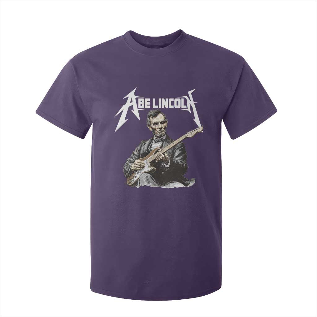 Abe Lincoln Playing Electric Guitar Rocker T Shirt For Kid TS11 Purple Print Your Wear