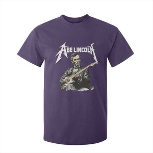 Abe Lincoln Playing Electric Guitar Rocker T Shirt For Kid TS11 Purple Print Your Wear
