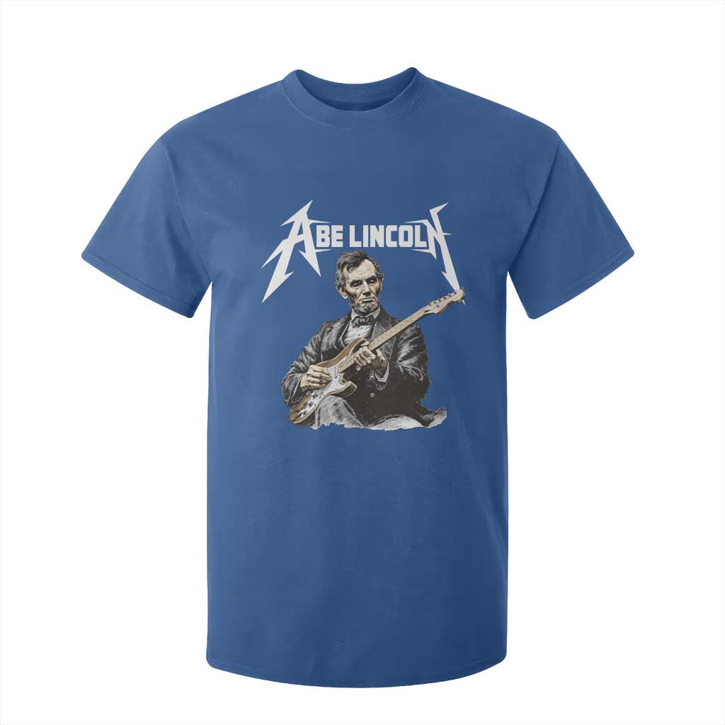 Abe Lincoln Playing Electric Guitar Rocker T Shirt For Kid TS11 Royal Blue Print Your Wear