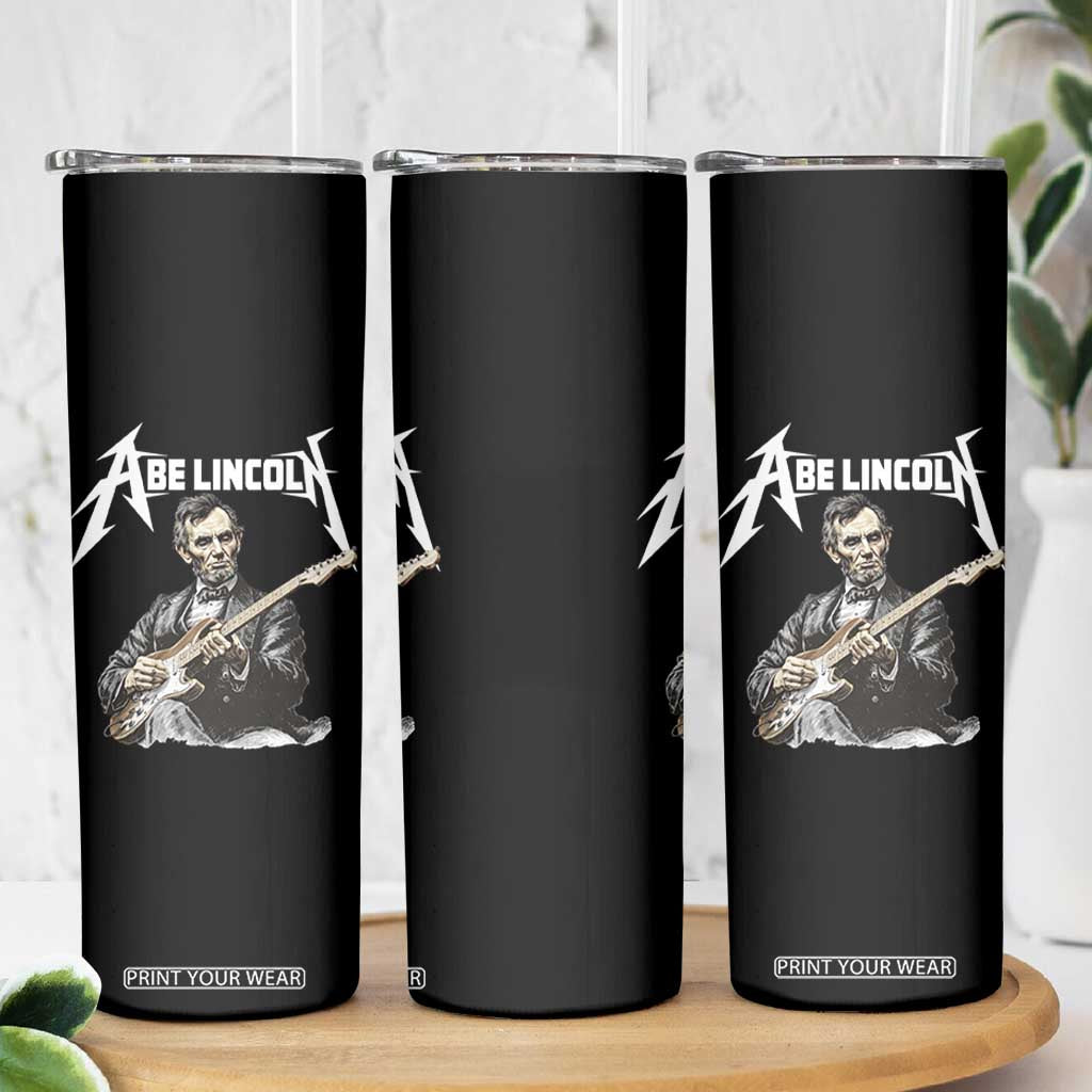 Abe Lincoln Playing Electric Guitar Rocker Skinny Tumbler TS11 Print Your Wear