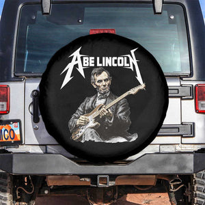 Abe Lincoln Playing Electric Guitar Rocker Spare Tire Cover TS11 No hole Black Print Your Wear