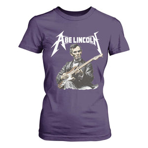 Abe Lincoln Playing Electric Guitar Rocker T Shirt For Women TS11 Purple Print Your Wear