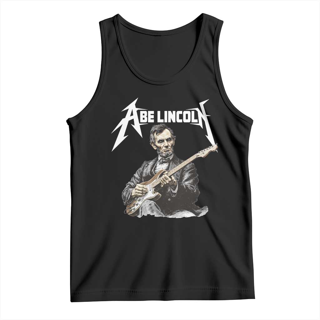 Abe Lincoln Playing Electric Guitar Rocker Tank Top TS11 Black Print Your Wear